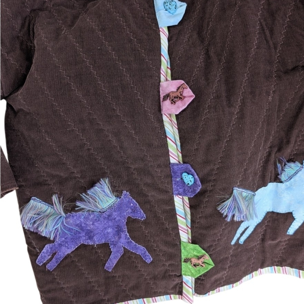 Handmade Patchwork Horse/ Western Quilted Girls Jacket, Size 10/12 - Picture 2 of 5
